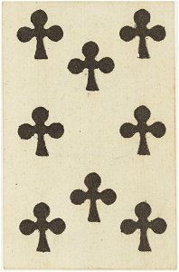 French Portrait card deck - 1813 - 8 of Clubs
