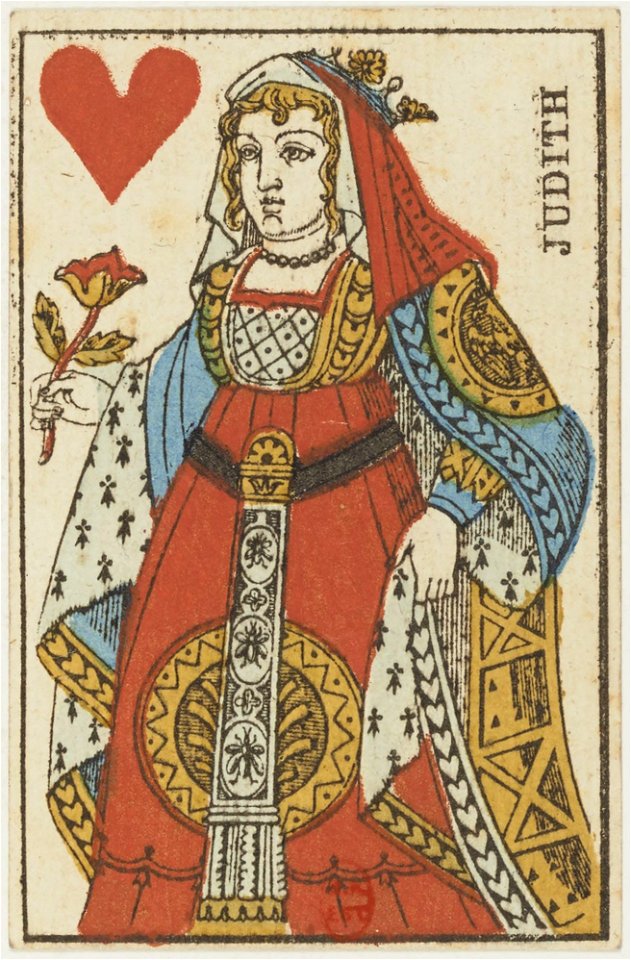 French Portrait card deck - 1813 - Queen of Hearts