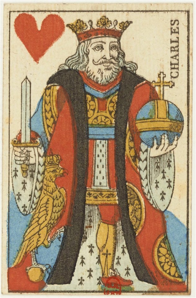 French Portrait card deck - 1813 - King of Hearts
