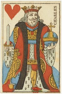 French Portrait card deck - 1813 - King of Hearts