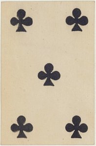 French Portrait card deck - 1816 - 5 of Clubs