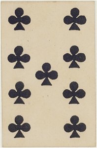 French Portrait card deck - 1816 - 9 of Clubs