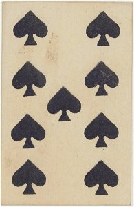 French Portrait card deck - 1816 - 9 of Spades