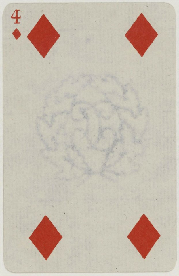 French Portrait card deck - 1850 - 4 of Diamonds