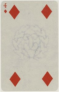 French Portrait card deck - 1850 - 4 of Diamonds