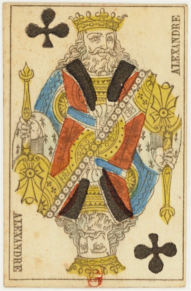 French Portrait Card Deck 1827 King Of Clubs Free Stock 