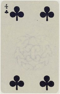 French Portrait card deck - 1850 - 4 of Clubs