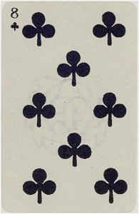 French Portrait card deck - 1850 - 8 of Clubs