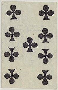 French Portrait card deck - 1853 - 9 of Clubs