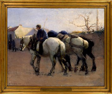 French Village Street with Horses (Nils Kreuger) - Nationalmuseum - 19600