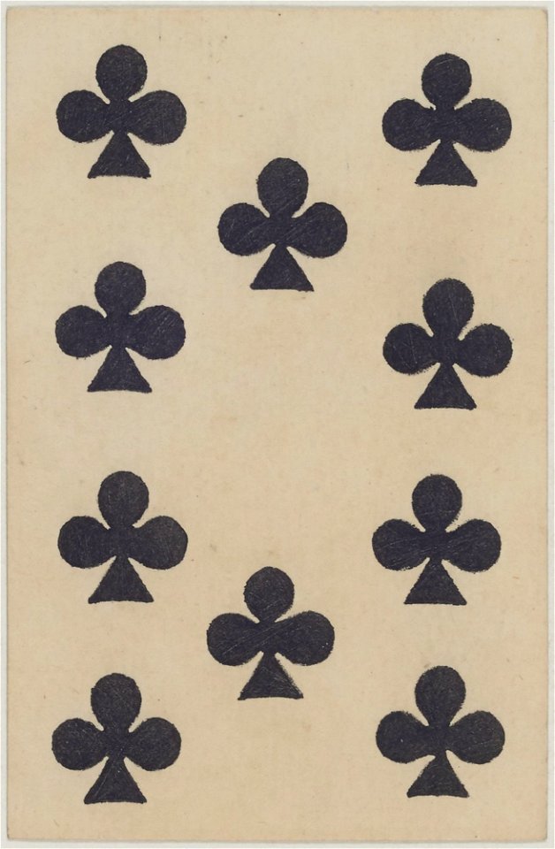 french-portrait-card-deck-1816-10-of-clubs-free-stock