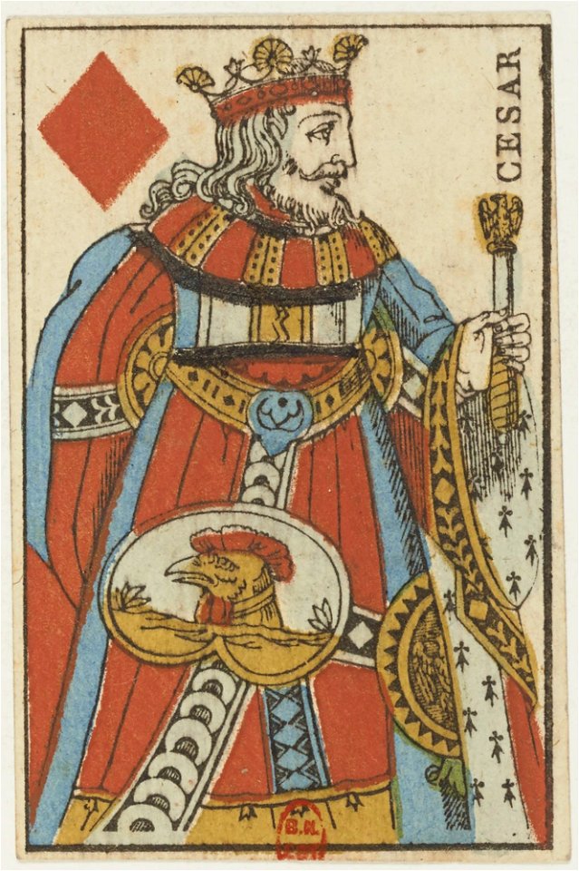 French Portrait card deck - 1813 - King of Diamonds