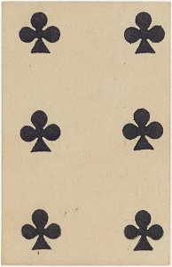 French Portrait card deck - 1816 - 6 of Clubs