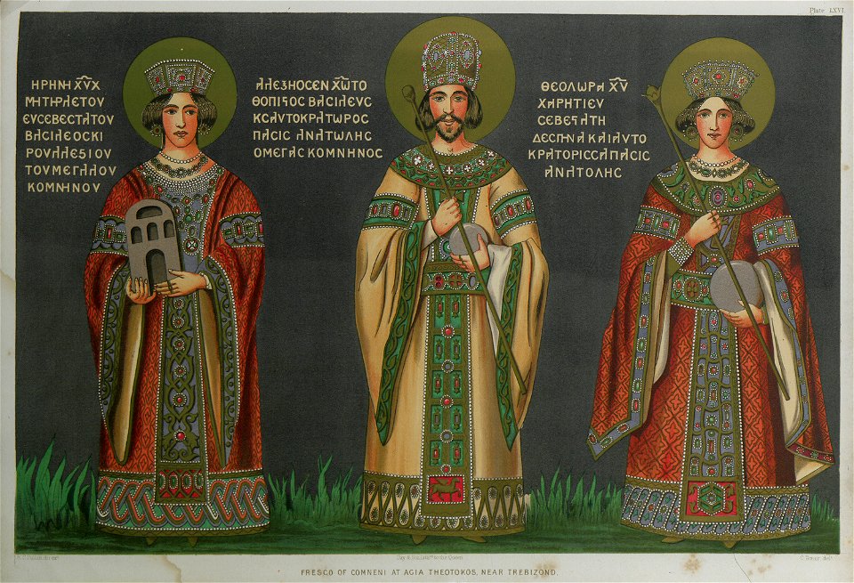 Fresco of Comneni at Agia Theotokos, near Trebizond - Texier Charles - 1864