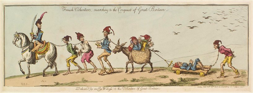 French volunteers marching to the conquest of Great Britain by James Gillray