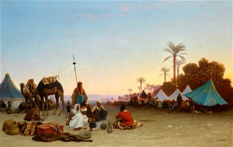 In the Desert by Charles Théodore Frère, oil on canvas. Free illustration for personal and commercial use.