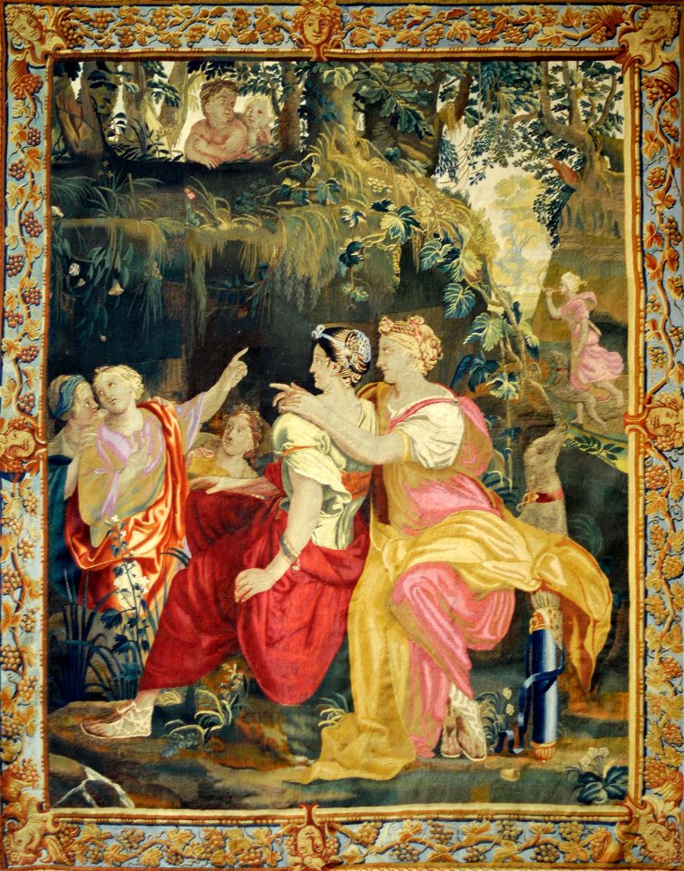 French tapestry, Diana choosing Daphne as her ideal