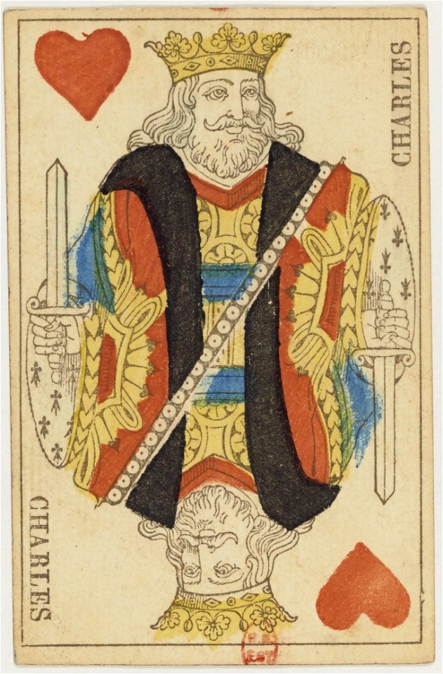 French Portrait card deck - 1827 - King of Hearts