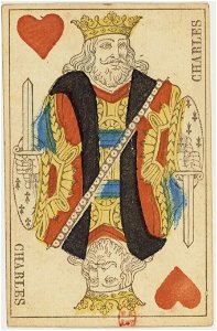 French Portrait card deck - 1827 - King of Hearts