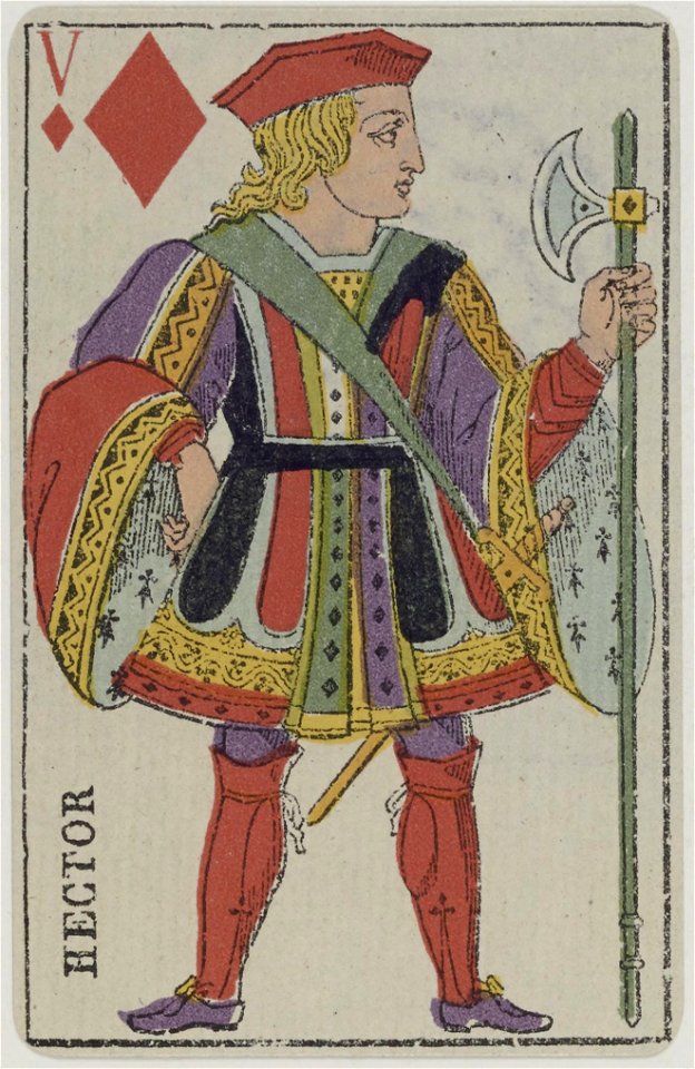 French Portrait card deck - 1850 - Jack of Diamonds