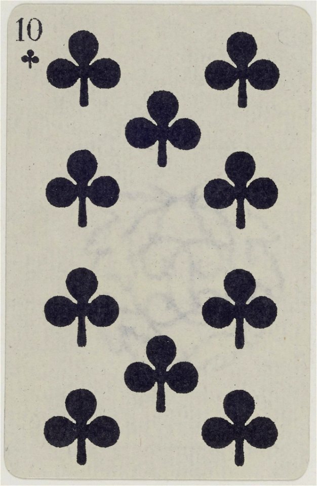 French Portrait card deck - 1850 - 10 of Clubs