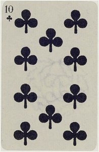 French Portrait card deck - 1850 - 10 of Clubs