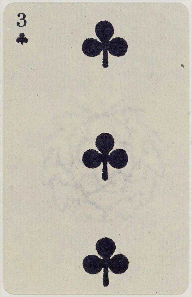 French Portrait card deck - 1850 - 3 of Clubs | Creazilla