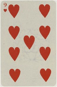 French Portrait card deck - 1850 - 9 of Hearts