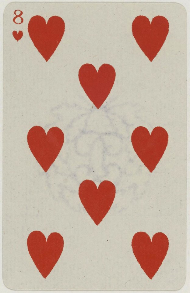 French Portrait card deck - 1850 - 8 of Hearts
