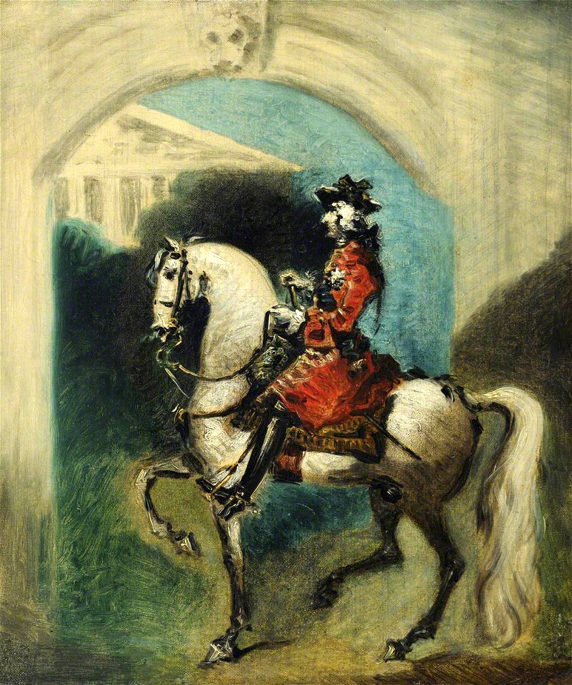 French School (possibly) - Sketch of a French Commander on Horseback before an Arch - 207814 - National Trust