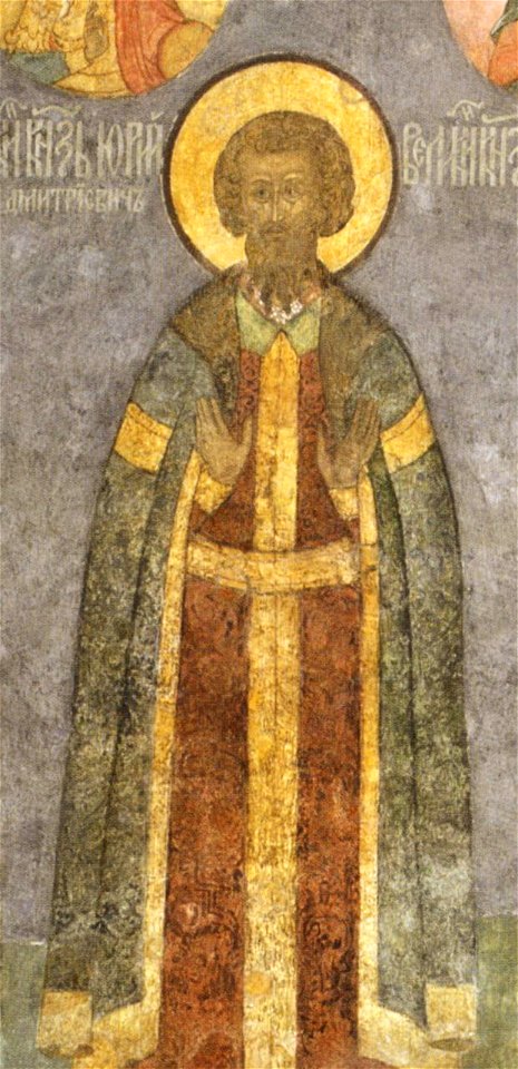 Frescos in Cathedral of the Archangel in Moscow - west wall 01 - Yuri of Zvenigorod