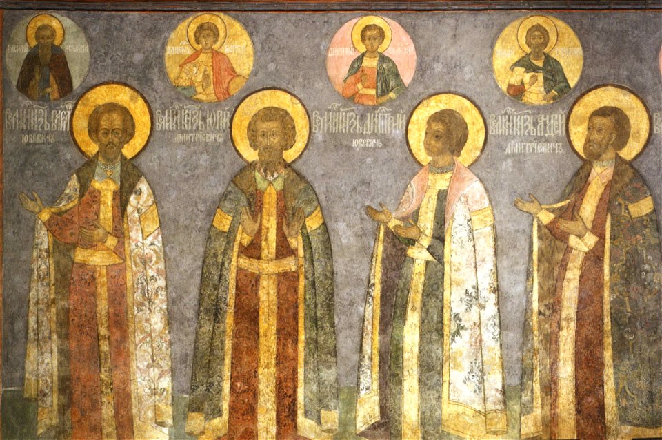 Frescos in Cathedral of the Archangel in Moscow - west wall 01a