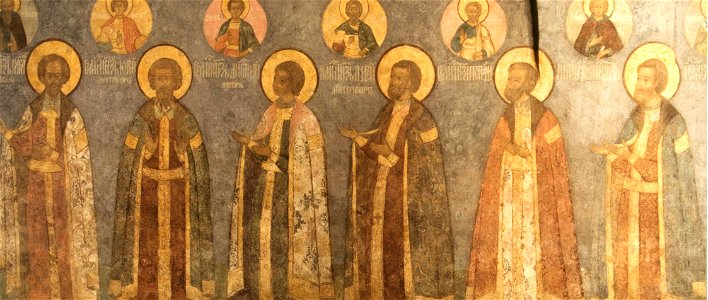 Frescos in Cathedral of the Archangel in Moscow - west wall 01b