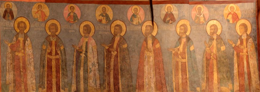 Frescos in Cathedral of the Archangel in Moscow - west wall 01