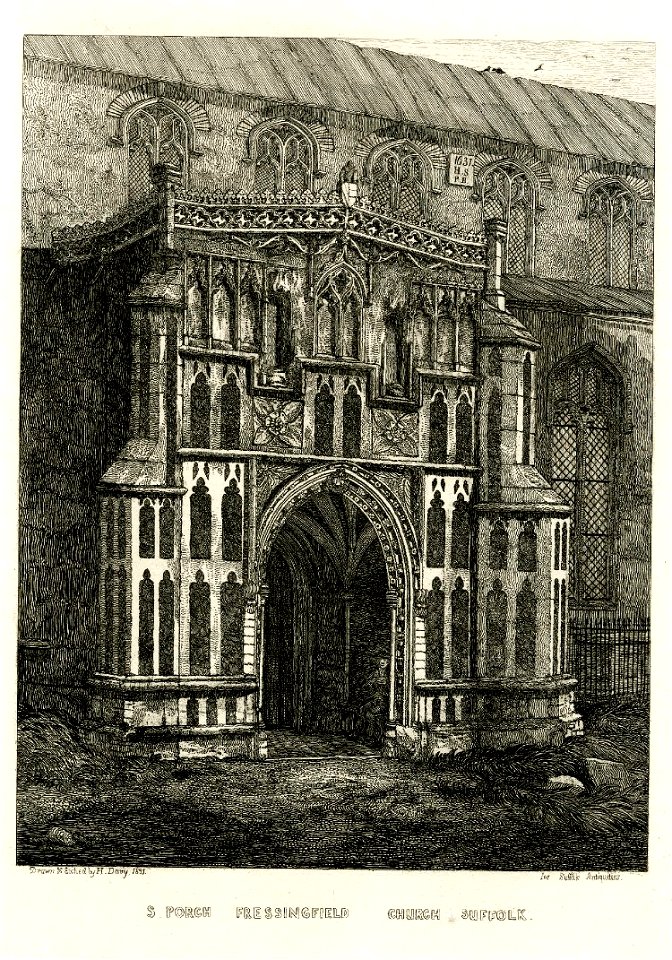 South porch Fressingfield Church Suffolk by Henry Davy