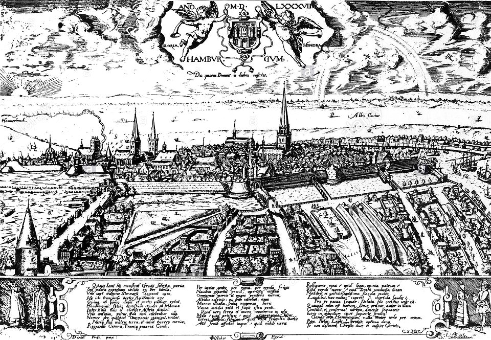 Frese, Daniel - Hamburg-Altstadt (Ansicht von Norden) - Staatsarchiv Hamburg