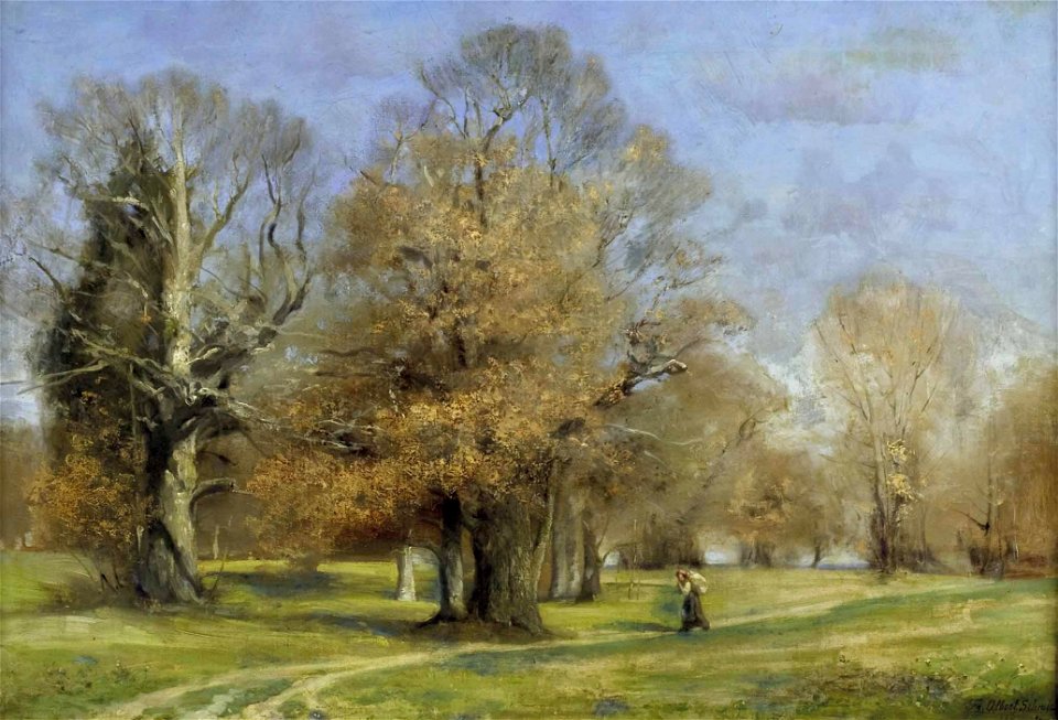 Friedrich Albert Schmidt Nach der Schneeschmelze - Park von Bernried 1879
