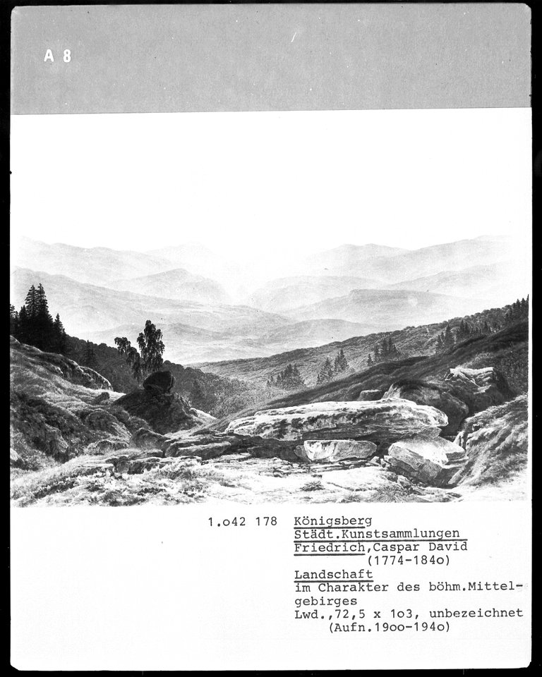 Friedrich - Landschaft im Charakter des böhmischen Mittelgebirges, Ort unbekannt