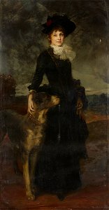 Friedrich August von Kaulbach - Mina Kaulbach mit Dogge - G 3474 - Lenbachhaus