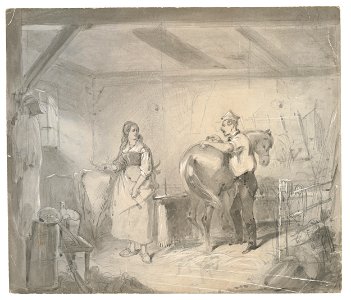 Friedrich Carl von Scheidlin - In the Stables I. - K 5195 - Slovak National Gallery