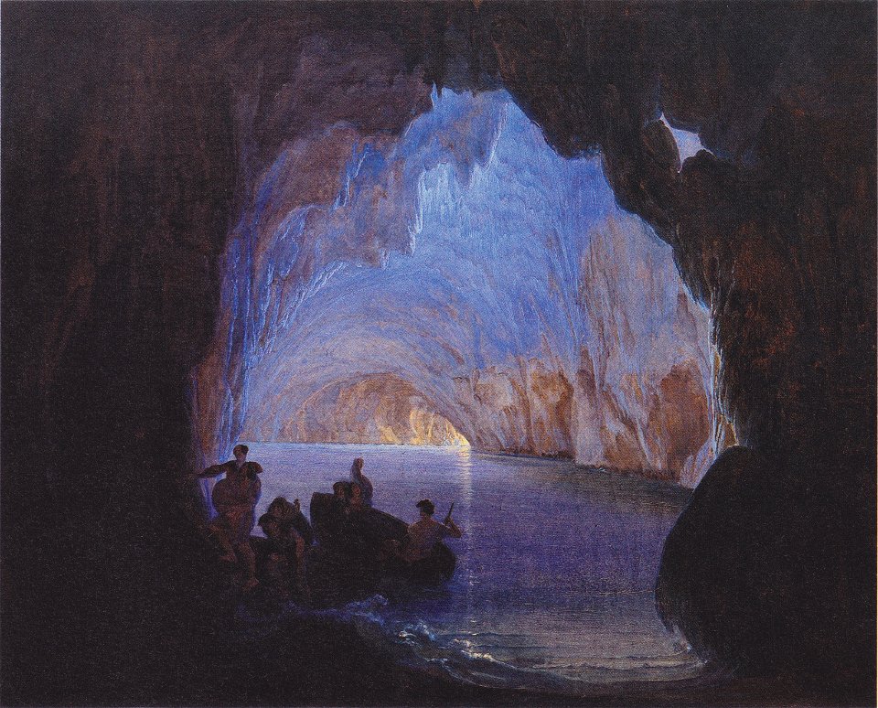 Heinrich Jakob Fried - Die blaue Grotte von Capri - 1835