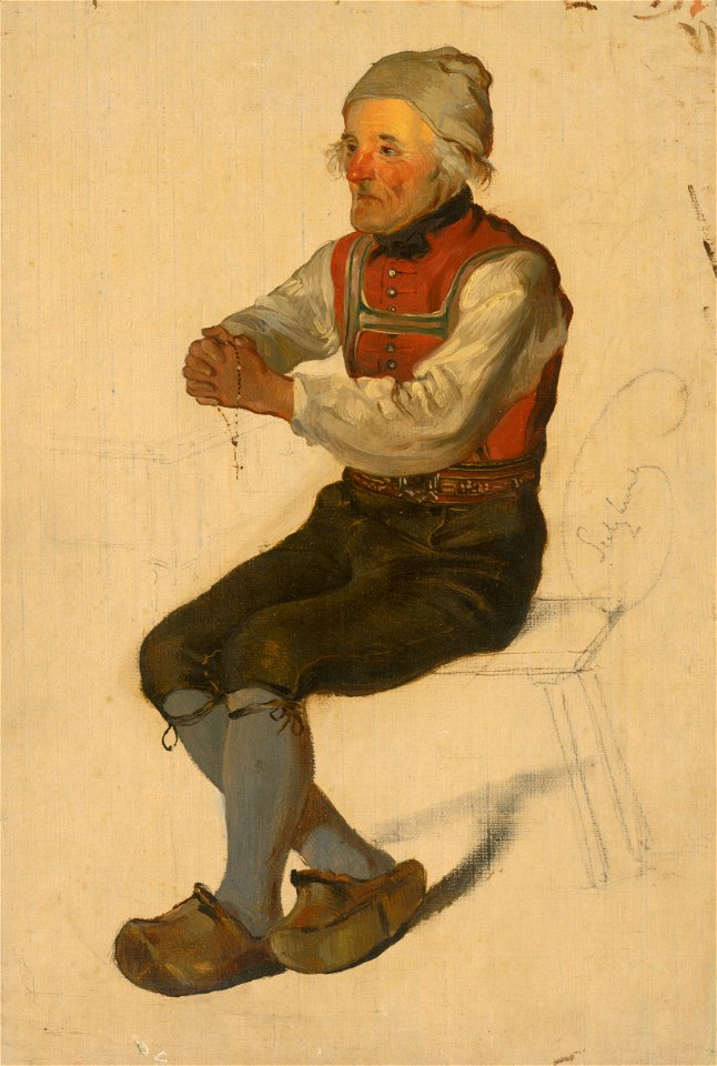 Friedrich Carl von Scheidlin - Study of a Seated Peasant - O 536 - Slovak National Gallery