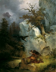 Friedrich August Mathias Gauermann - Ein Geier auf verendetem Hirsch - 3012 - Kunsthistorisches Museum