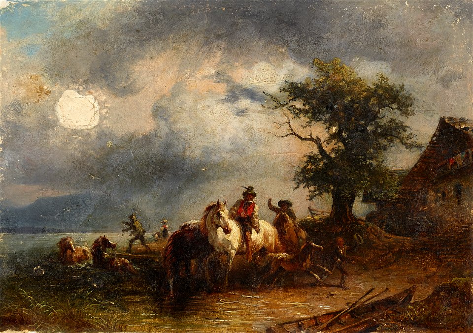 Friedrich August Mathias Gauermann - Pferdeschwemme - 2229 - Kunsthistorisches Museum