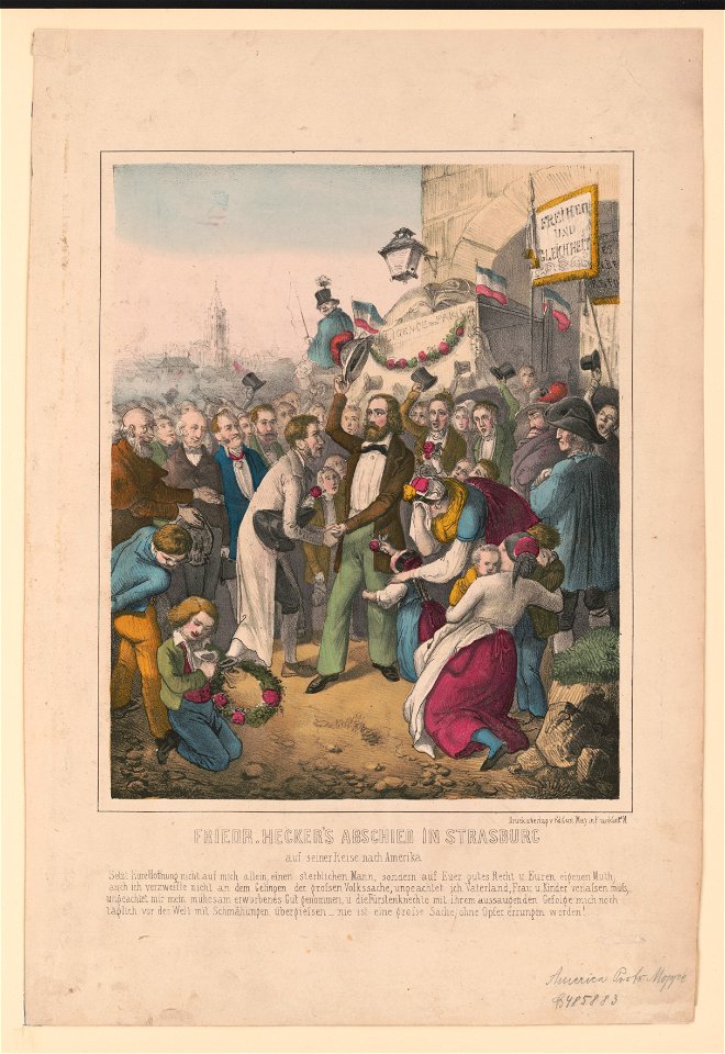 Friedr. Hecker's Abschied in Strasburg auf seiner Reise nach Amerika LCCN2009631011