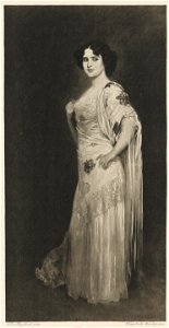 Friedrich August von Kaulbach - Portrait of Rosario Guerrero. Mezzotinto