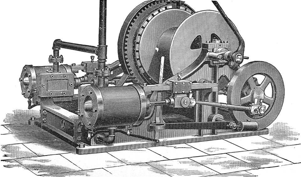 Friction drum hoisting engine (New Catechism of the Steam Engine, 1904)