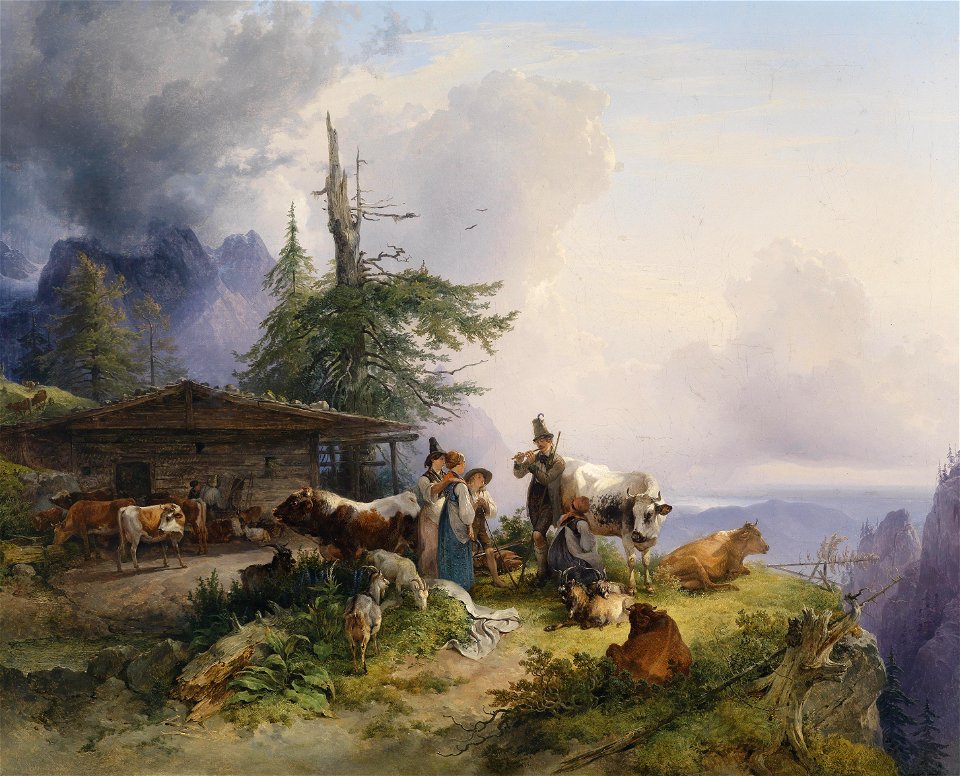 Friedrich Gauermann Alpenwirtschaft am Untersberg 1835