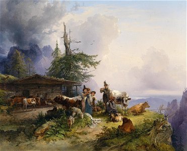 Friedrich Gauermann Alpenwirtschaft am Untersberg 1835