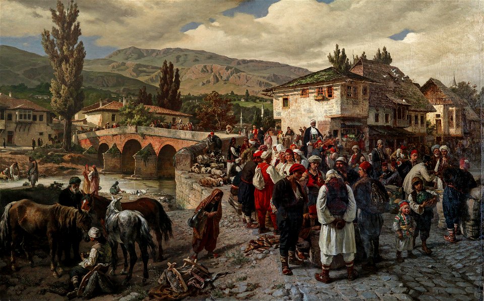 Friedrich Alois Schönn - An der lateinischen Brücke in Sarajewo - 171 - Österreichische Galerie Belvedere
